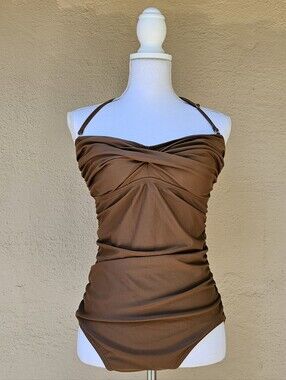 Sweetheart Neckline Bronze Swimsuit One Piece Size Medium